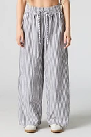 Striped Drawstring Wide Leg Pant