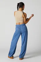 Light Wash Wide Leg Drawstring Pant