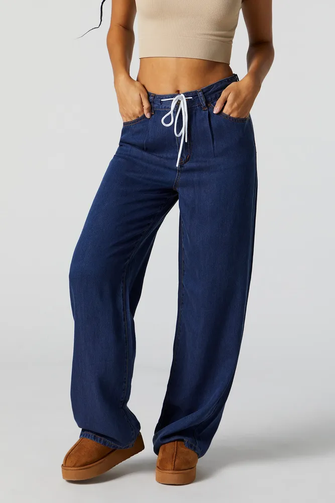 Dark Wash Drawstring Pant