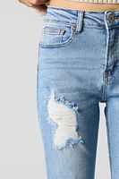 Distressed Capri Skinny Jean