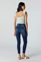 High Rise Distressed Cropped Skinny Jean