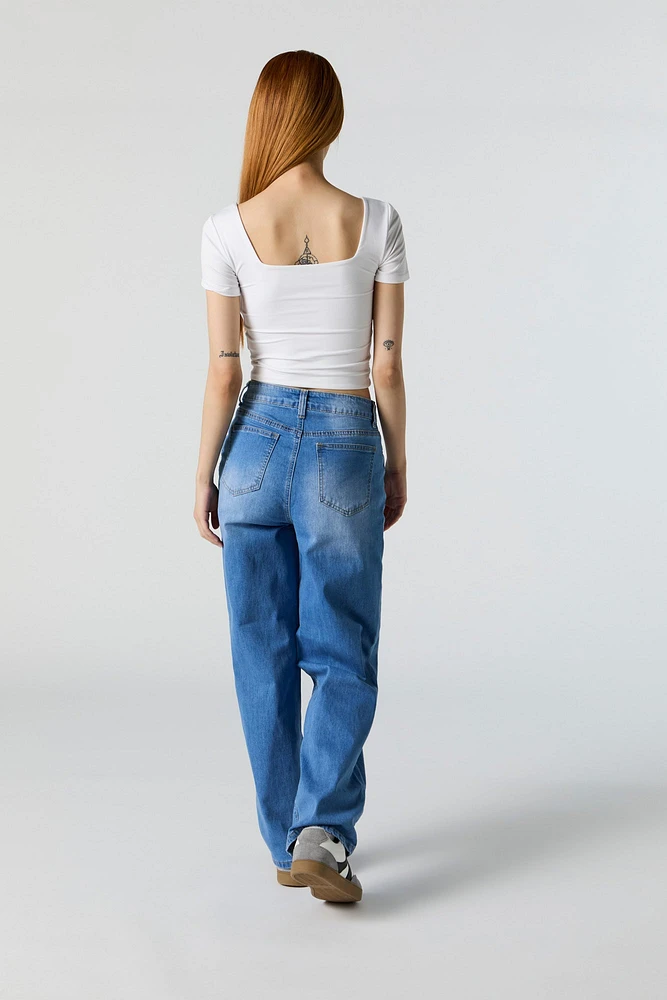 Medium Wash Wide Leg Jean