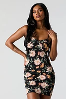 Floral Bustier Bodycon Mini Dress