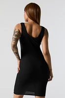 Ribbed Scoop Neck Bodycon Mini Dress