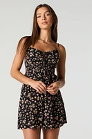 Floral Print Milkmaid Cami Mini Dress