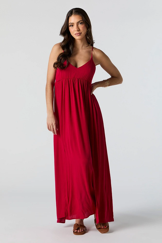 V-Neck Slit Maxi Dress