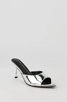 Metallic Open Toe Heel