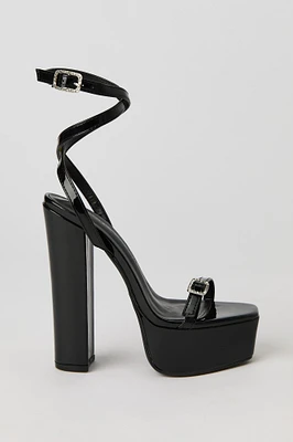 Chausseures à talon plateforme et lanière