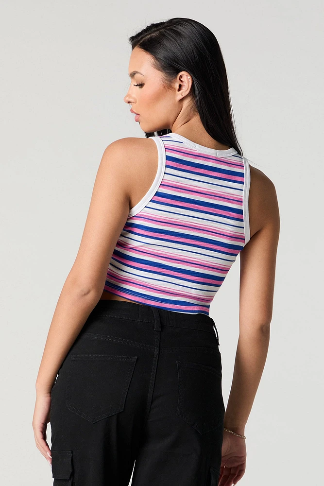 Multi Striped Cropped Tank