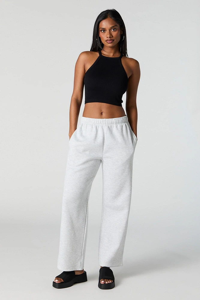 Seamless Ribbed Halter Cropped Tank