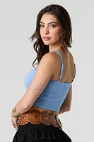 Débardeur cintré avec taille coulissante double