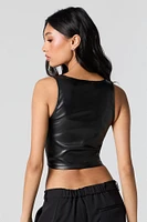 Camisole-corset en similicuir