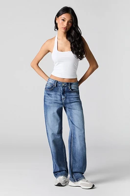 Medium Wash Straight Leg Jean