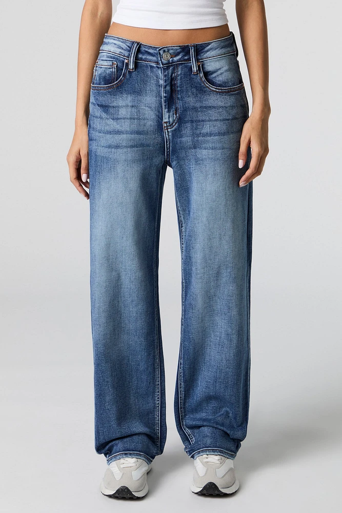 Medium Wash Straight Leg Jean