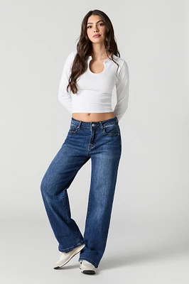 Dark Wash Straight Leg Jean