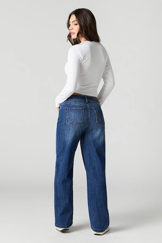 Dark Wash Straight Leg Jean