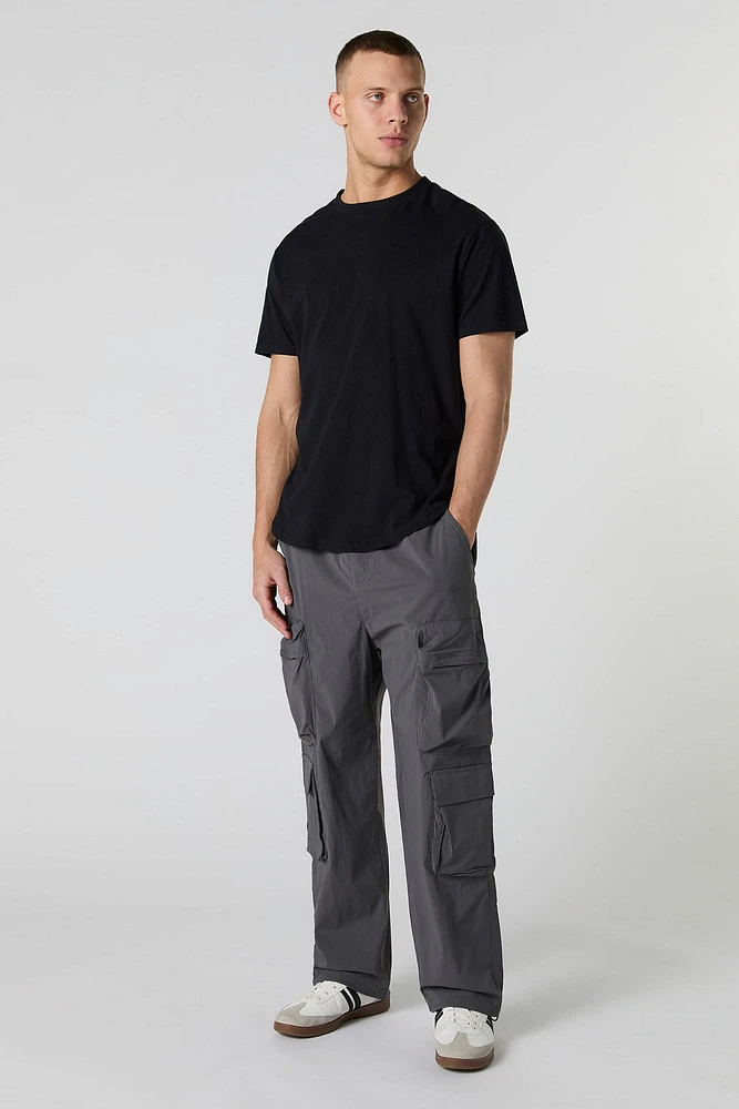 Pantalon cargo en nylon avec poche à glissière
