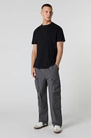 Pantalon cargo en nylon avec poche à glissière