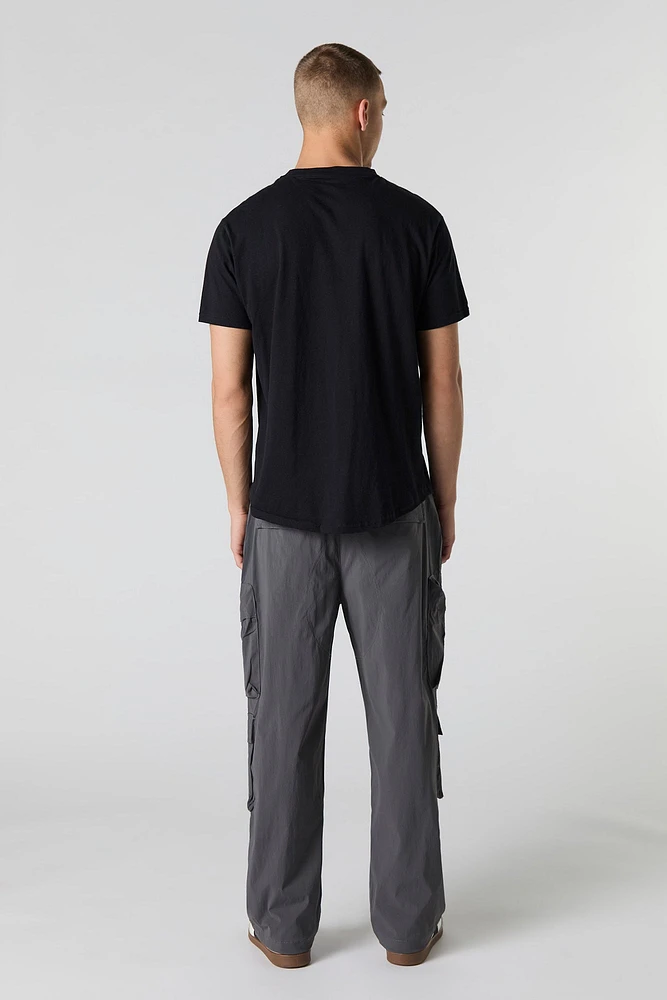 Pantalon cargo en nylon avec poche à glissière