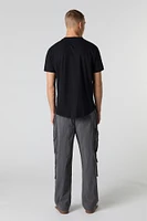 Pantalon cargo en nylon avec poche à glissière