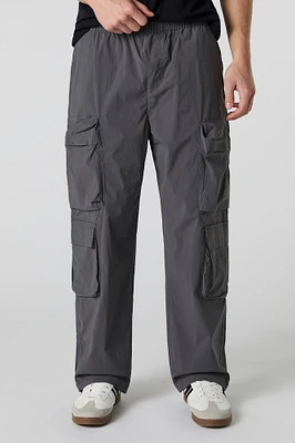 Pantalon cargo en nylon avec poche à glissière