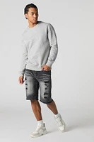 Distressed Frayed Hem Denim Short