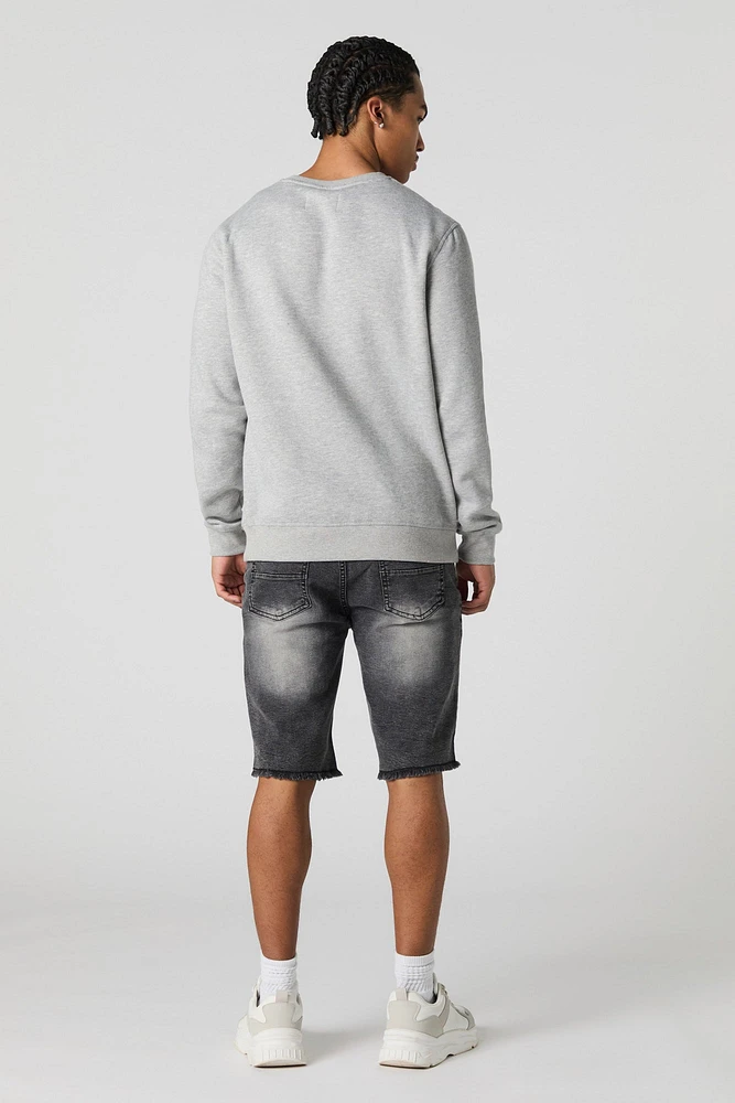 Distressed Frayed Hem Denim Short