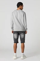 Distressed Frayed Hem Denim Short