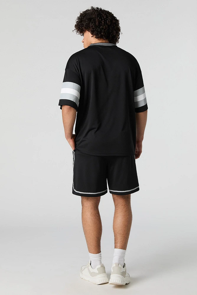 Short sport en filet imprimé