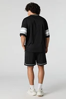 Short sport en filet imprimé