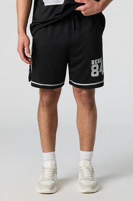 Short sport en filet imprimé