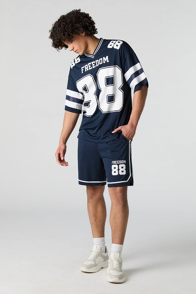 Short sport en filet imprimé