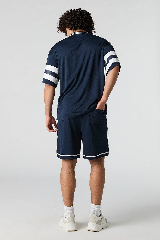 Short sport en filet imprimé