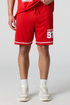 Short sport en filet imprim
