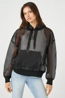 Love Embroidered Sheer Organza Hoodie