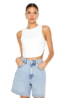 High-Low Curved Hem Cropped Tank