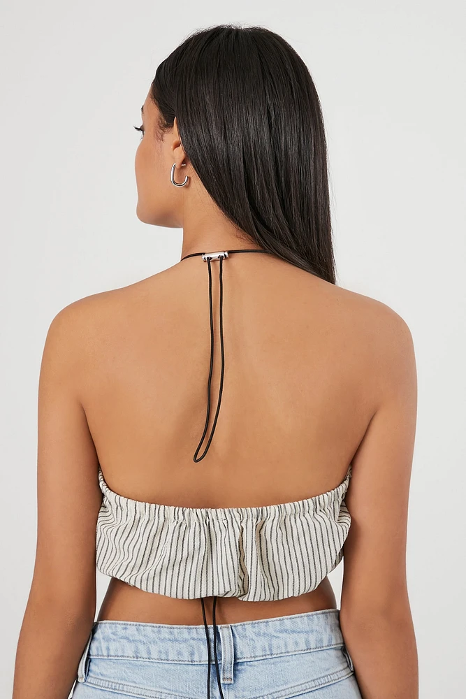 Striped Halter Crop Top