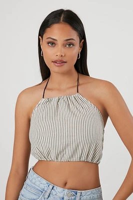 Striped Halter Crop Top