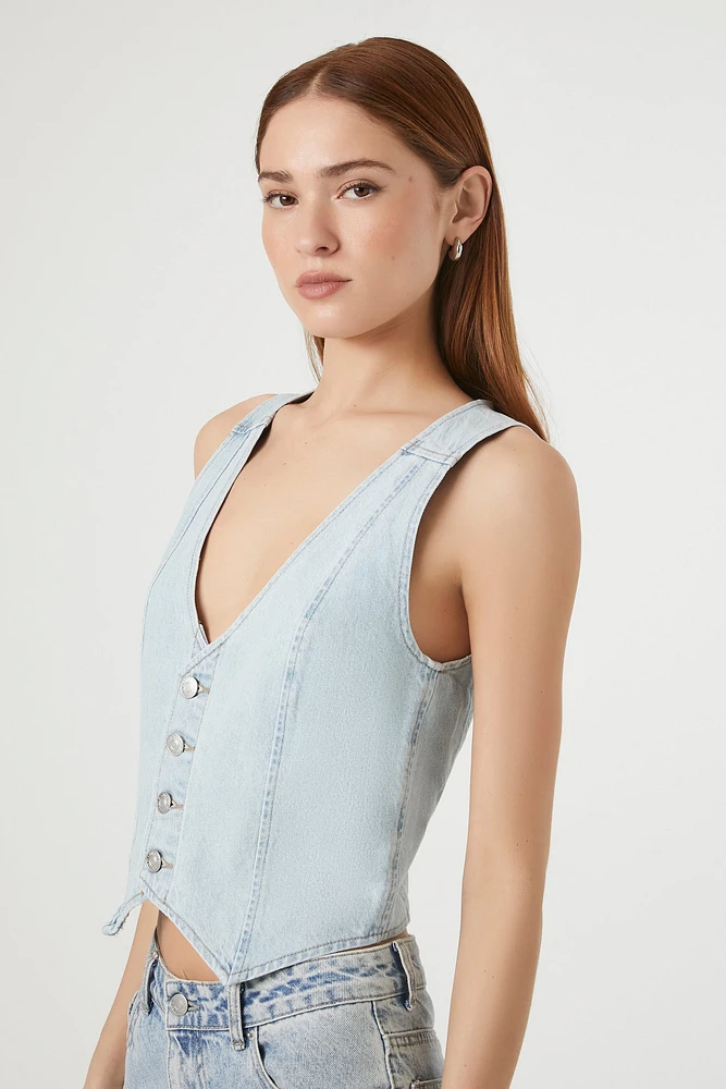 Denim Buttoned Vest