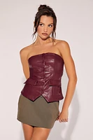 Faux Leather Tube Top