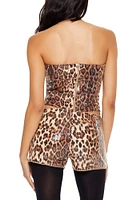 Sequin Cheetah Print Tube Top