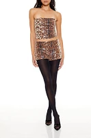 Sequin Cheetah Print Tube Top