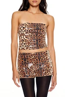 Sequin Cheetah Print Tube Top