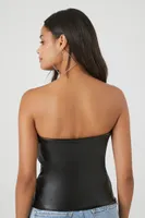 Faux Leather Tube Top