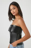 Faux Leather Tube Top