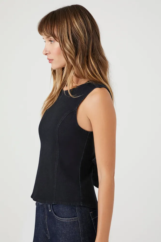 Denim Tie-Back Top