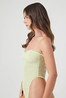 Floral Lace Sweetheart Strapless Bodysuit