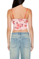 Floral Mesh Combo Bustier Cami