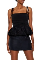 Tie Strap Peplum Cami