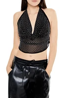 Chiffon Rhinestone Halter Top